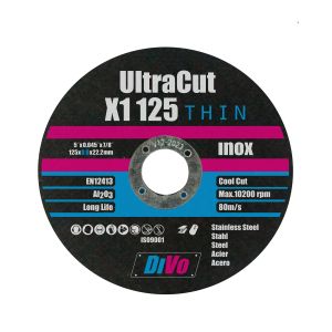 Trennscheibe UltraCutX1 thin 125mm Edelstahl Aluminium Inox Kunststoff Guss Stahl